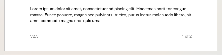 Example footer at the bottom of the page<